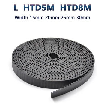 HTD5M HTD8M L Черный Резиновый Открытый Синхронный Ремень ГРМ Шириной 15 мм 20 мм 25 мм 30 мм 1-8 метров