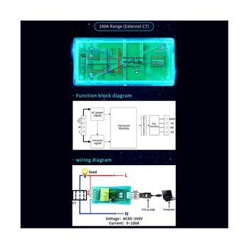 10A PZEM 004T 3,0 Ваттметр, кВтч-метр, Вольт-амперный модуль для тестирования тока, Цифровой многофункциональный измеритель для TTL