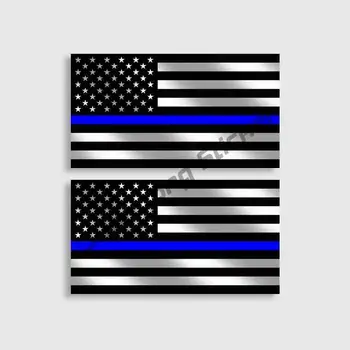 2 Упаковки полицейской тонкой синей линии, наклейка с американским флагом, креативные OEM-наклейки сотрудника правоохранительных органов, автомобильные аксессуары KK10cm