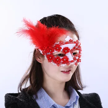 Женские кружевные маскарадные маски, маски с цветами из перьев, сексуальные маски для Хэллоуина, карнавала, выпускного вечера и танцев, свадебные маски