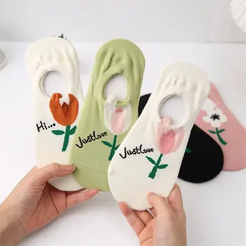 Носки-тапочки Модный дизайн, Однотонные Хлопчатобумажные Носки, Чулочно-носочные изделия в корейском стиле, Женские Носки, Эластичные Невидимые носки, Короткие Носки
