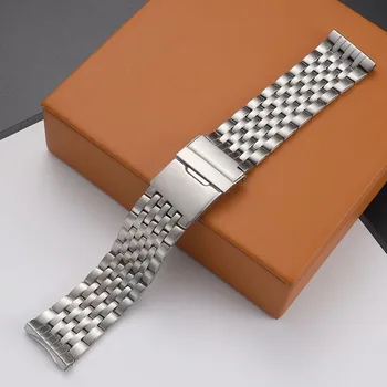 22 мм Прочный Ремешок для часов из Нержавеющей Стали Браслет Для Ремешка Breitling Ремешок для часов с логотипом на Поясе