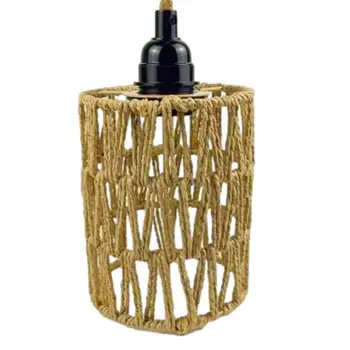 Тканый ротанговый подвесной богемный потолочный светильник с абажуром, Подвесной светильник с абажуром, Замена крышки лампы для кухни, столовой, кабинета