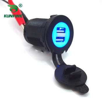 Автомобильное зарядное устройство с двумя USB 3.1A для быстрой зарядки, водонепроницаемое, пылезащитное, круглое