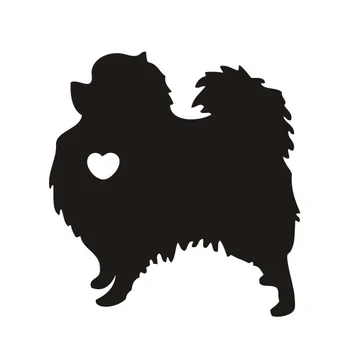 I Love My Pomeranian Dog Animal Черно-белая Собака Автомобильная Наклейка Водонепроницаемые Наклейки Аксессуары Для Укладки Автомобилей Декор Окна, 12x11 см