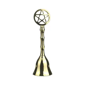 Декоративный латунный колокольчик ручной работы, пятиконечная звезда, тибетский золотой колокольчик, церковный колокольчик, креативный подарок, украшение дома на Рождество