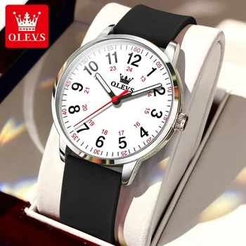 OLEVS 9953 Рекламные подарки Унисекс Студенческие модные кварцевые часы с каучуковым ремешком Классические часы для подростков