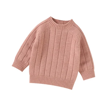 Осенний детский свитер, вязаные топы для новорожденных мальчиков и девочек, пуловер с длинным рукавом, одежда для малышей, модная однотонная верхняя одежда, Теплая Мягкая