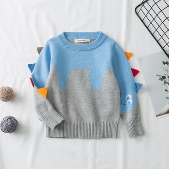 2024 Осень-зима, детские свитера, пуловер для мальчиков, мультяшный свитер Enfant Garcon для мальчиков, толстый вязаный свитер Kazaklar, детская одежда