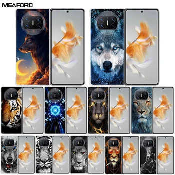 Для Huawei Mate X3 Case Wolf Lion Fold Жесткий ПК Прозрачный Противоударный Чехол Для Телефона Huawei Mate X3 Back Cove Fundas Bumper Coques