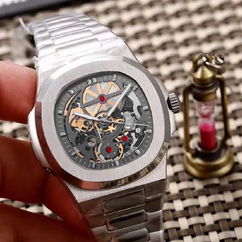 Relogio Masculino Классические механические мужские часы Skeleton От ведущего бренда класса Люкс в стиле стимпанк с прозрачными полыми автоматическими часами