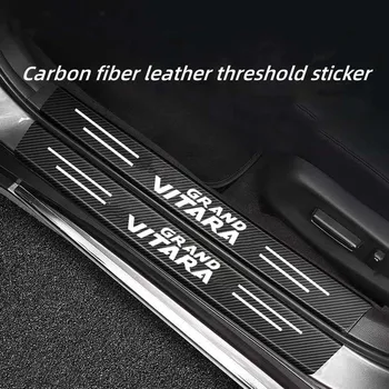 Подходит для Suzuki VITARA, защитная наклейка на порог автомобиля, рисунок из углеродного волокна, приветственная педаль против царапин