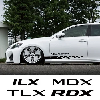 2шт Боковые Наклейки На Кузов Автомобиля Аксессуары Для Тюнинга Экстерьера Авто Наклейки Спортивный Гоночный Декор Для Acura MDX V6 ASpec VTEC RDX TLX ILX