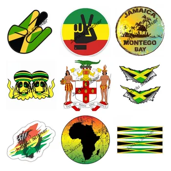 Наклейка с картой флага Ямайки Love Heart, Наклейка с рисунком карты Ямайки и Африки, наклейки для бампера, бутылки с водой, ноутбука, водонепроницаемого декора KK13cm