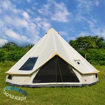 Палатка-замок для кемпинга на открытом воздухе на 6-10 человек, роскошная монгольская юрта, семейная туристическая палатка, УФ-функция с серебряным покрытием