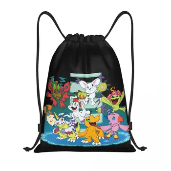 Digimon Adventure 1 Сумки на шнурке, спортивная сумка, Уникальный рюкзак на шнурке, Уютный Рюкзак с Юмористической графикой