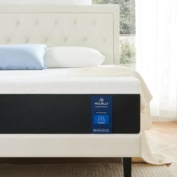 10-дюймовый черный матрас премиум-класса с охлаждающим гелем и эффектом памяти, кровать в коробке, прохладная Двуспальная кровать, поддерживающая и облегчающая давление, дышащая