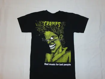 Черная Новая футболка The Cramps S-3Xl Bad Music People Psychobilly В стиле панк-Рок, Персонализированная Футболка, Футболка На Заказ, Топ, футболка