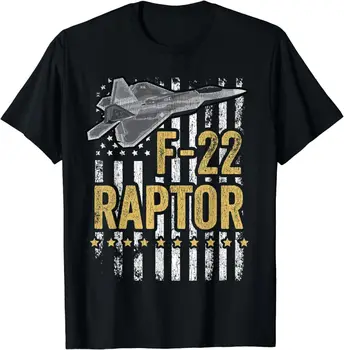 Новая лимитированная футболка с истребителем F-22 Raptor с флагом США, военным самолетом F-18
