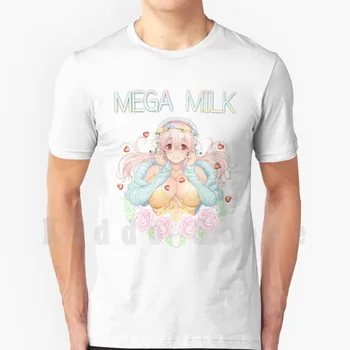 Super Sonico Mega Milk Shirt Футболка С Принтом Для Мужчин Хлопковая Новая Крутая Футболка Super Sonico Sonico Super Mega Milk Mega Milk Розовые Волосы