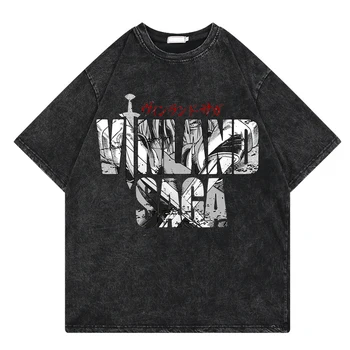 2023 Новая мужская футболка Аниме VINLAND Saga, модная супер крутая футболка с коротким рукавом и принтом, уличная одежда в стиле хип-хоп панк.