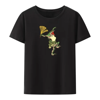 Хлопковые футболки Frog Day Memorial С Портретом Хипстера, Графические футболки Camisa Student Nostalgia Poleras Mujer, Женская футболка Свободного кроя