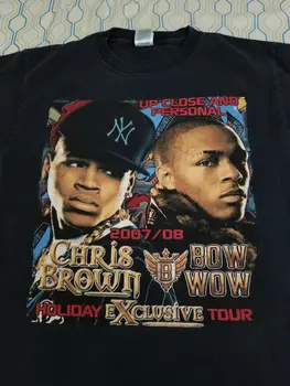 VTG 2007 2008 Футболка Chris Brown Bow Wow Tour с Рэп-футболкой Soulja Boy Concert Medium