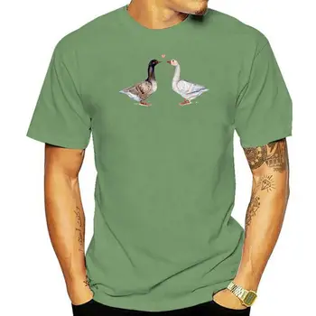 мужская футболка с круглым вырезом из 100% хлопка, футболка с принтом на заказ, женская футболка Geese Love