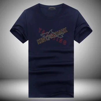 Новые футболки бренда Kenty Shark, мужские модные дизайнерские летние мужские футболки, топы, тройники, мужские футболки из высококачественного 100% хлопка