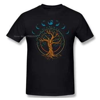Летняя мужская и женская хлопчатобумажная ретро-футболка Tree Of Life, уличный модный топ оверсайз с короткими рукавами