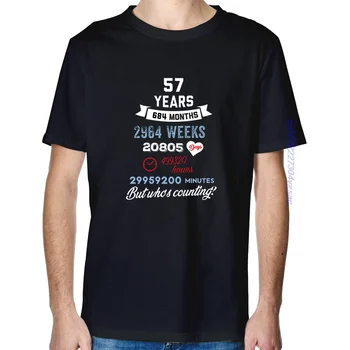 57th Birthday 57-Летняя Забавная Мужская Хлопчатобумажная футболка, Летняя футболка с рисунком Харадзюку, футболки с коротким рукавом, мужская одежда
