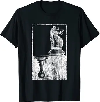 НОВАЯ лимитированная подарочная футболка в винтажном стиле с пешкой и рыцарем Shadow Chess, футболка S-3XL с длинными рукавами