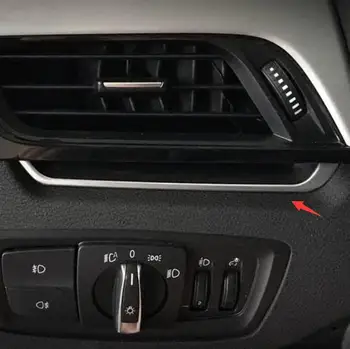 Для BMW X1 F48 2016 2017 2018 19, Полоска для розетки автомобильного кондиционера, отделка крышки, автоаксессуары из нержавеющей стали для укладки