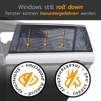 1 Пара растягивающихся дышащих автомобильных штор на окно, Нейлоновая сетка, Защита от ультрафиолета, Защита от солнца на окно автомобиля, автомобильные аксессуары