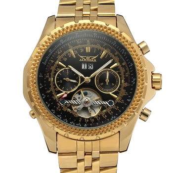 2022 Jaragar, лидирующий бренд, серия Flying, дизайн циферблата с золотым безелем, мужские часы из нержавеющей стали, роскошные автоматические механические часы