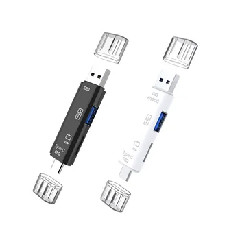 Устройство чтения карт памяти USB 2.0 Type C /USB / Micro-USB / TF / SD 5 В 1, адаптер для чтения карт OTG, Аксессуары для мобильных телефонов