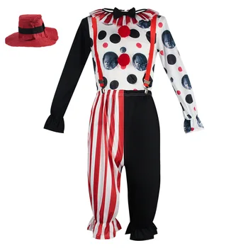 Забавный цирковой клоун для взрослых, шорты на бретельках, мужская и женская одежда для косплея, карнавальная вечеринка, Хэллоуин, сценические костюмы, костюм