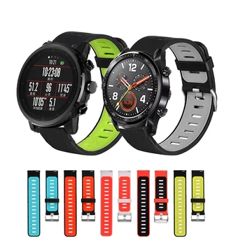 22 мм ремешок для часов Силиконовый Браслет Для Amazfit GTR 47 мм Ремешок для Xiaomi Amazfit Pace 1/2 Stratos Для Huawei Watch GT 2
