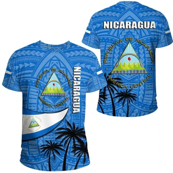 2023 Новая 3D-футболка с флагом Никарагуа, повседневная мужская одежда, модный топ, мужская и женская дышащая футболка, футболка оверсайз, Короткая футболка