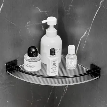 Треугольный стеллаж для ванной Nordic wind space, алюминиевая угловая полка, туалетная косметика, настенный акриловый стеллаж для хранения