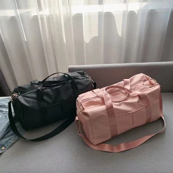 Индивидуальная спортивная сумка с вышивкой, дорожная сумка для спортзала с карманами для влажной сушки и отделением для обуви