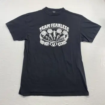 Винтажная Хип-Хоп Футболка Мужская 3XL Team Fearless Hip Hop Icons Производства США с длинными рукавами