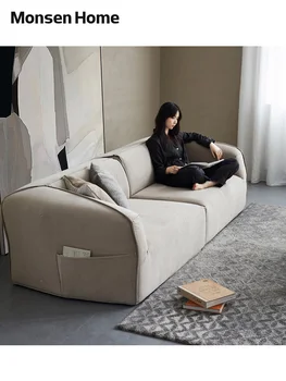 Тканевый диван TLL Одноразовый Фланелевый Минималистичный Прямой Ряд Для Нескольких человек 