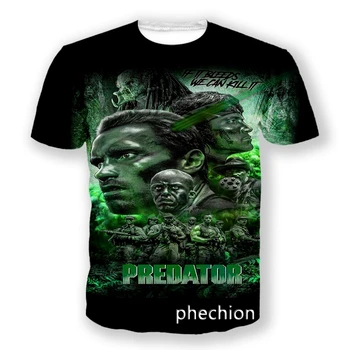 phechion/ Новая модная мужская/женская футболка с 3D принтом хищника с коротким рукавом, повседневная летняя футболка в стиле хип-хоп, топы S43