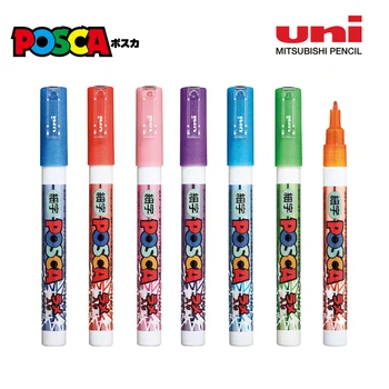 7 цветов Uni Posca Paint Markers Полный набор 0,7 мм-1 мм Plumones Перманентные акриловые Граффити DIY Pen Товары для рукоделия POP Poster ручки