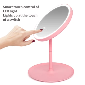 Светодиодное косметическое зеркало с регулируемой яркостью и вращающейся памятью Осветите свою процедуру красоты USB косметическое зеркало для макияжа с монохромией