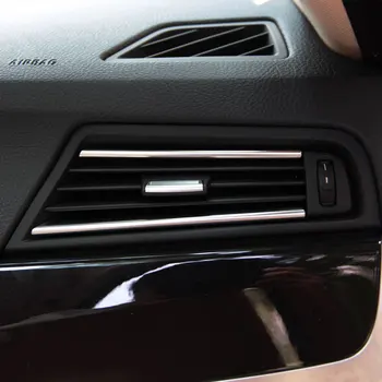 Для BMW 5 серии F10 520 525 2011-2015 ABS Хромированная отделка вентиляционного отверстия на выходе кондиционера для левостороннего привода