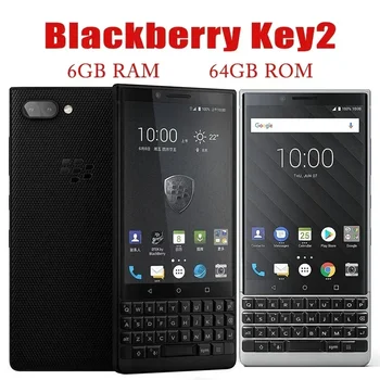 Оригинальный разблокированный мобильный телефон BlackBerry KEY2 64 ГБ ПЗУ 6 ГБ ОЗУ 12-мегапиксельная 4,5-дюймовая мобильная камера смартфона с сенсорным экраном Bluetooth