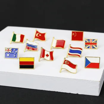 Значок с национальным флагом, металлический значок с лацканами, Россия, Великобритания, США, Австралия, Сингапур, Канада, Германия, Италия, Таиланд, Турция, Бахрейн, Чехия