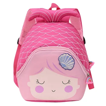 Детская застежка-молния имеет отделения, школьная сумка, рюкзак с милой русалочкой из мультфильма 